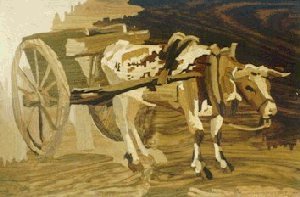 Attelage de boeuf, d'aprs Vincent Van Gogh